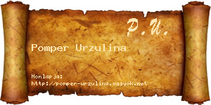 Pomper Urzulina névjegykártya